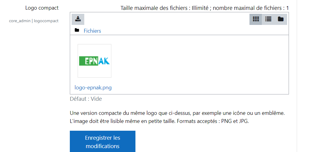 Dépôt d&#39;un logo dans l&#39;administration PAD+